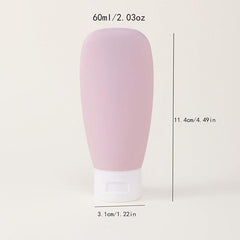 3pcs 60ml Silicone Travel Bottles Leak Proof Squeezable Portable Containers
