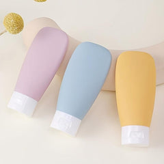 3pcs 60ml Silicone Travel Bottles Leak Proof Squeezable Portable Containers