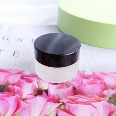Frosted Glass Cosmetic Jars with Lids and Liners