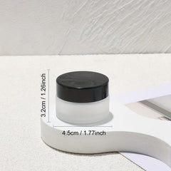 Frosted Glass Cosmetic Jars with Lids and Liners
