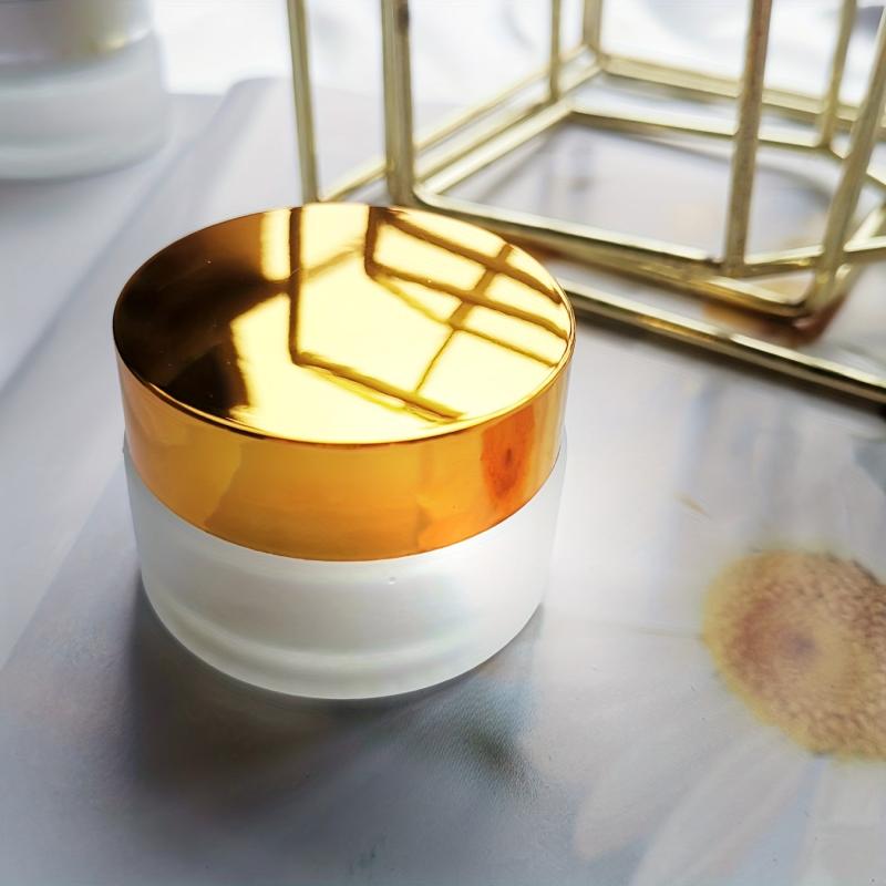 Frosted Glass Cosmetic Jars with Lids and Liners