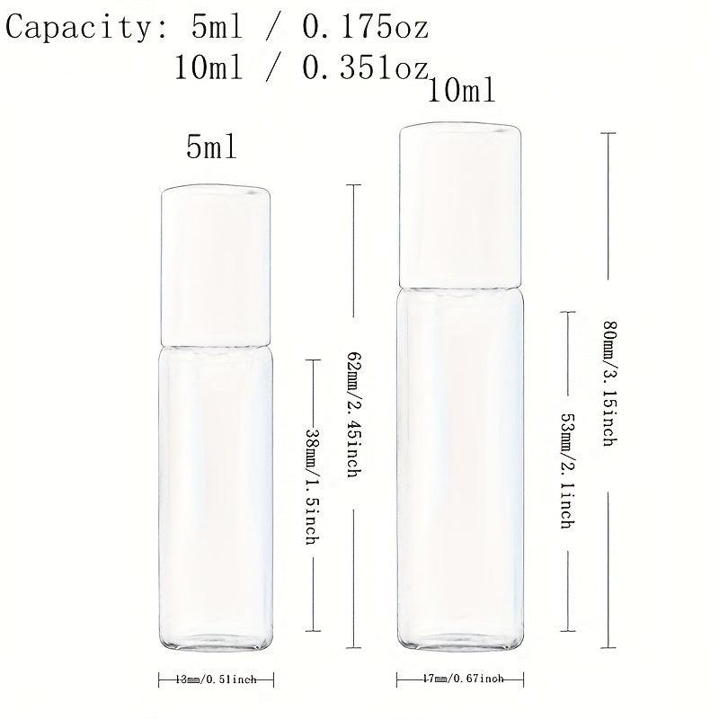 Refillable Glass Roll On Bottles for Essential Oils 10ml and 5ml Sizes