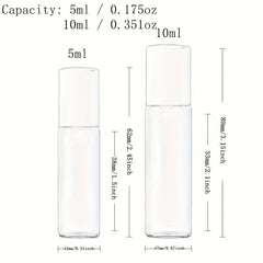 Refillable Glass Roll On Bottles for Essential Oils 10ml and 5ml Sizes