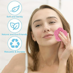 50pcs Wood Pulp Cotton Facial Cleansing Puff Plum Blossom Shaped Sponge