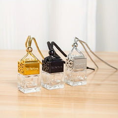 8ml Car Aromatherapy Bottle Pendant - Square Empty Clear Essential Diffuser