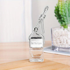 8ml Car Aromatherapy Bottle Pendant - Square Empty Clear Essential Diffuser