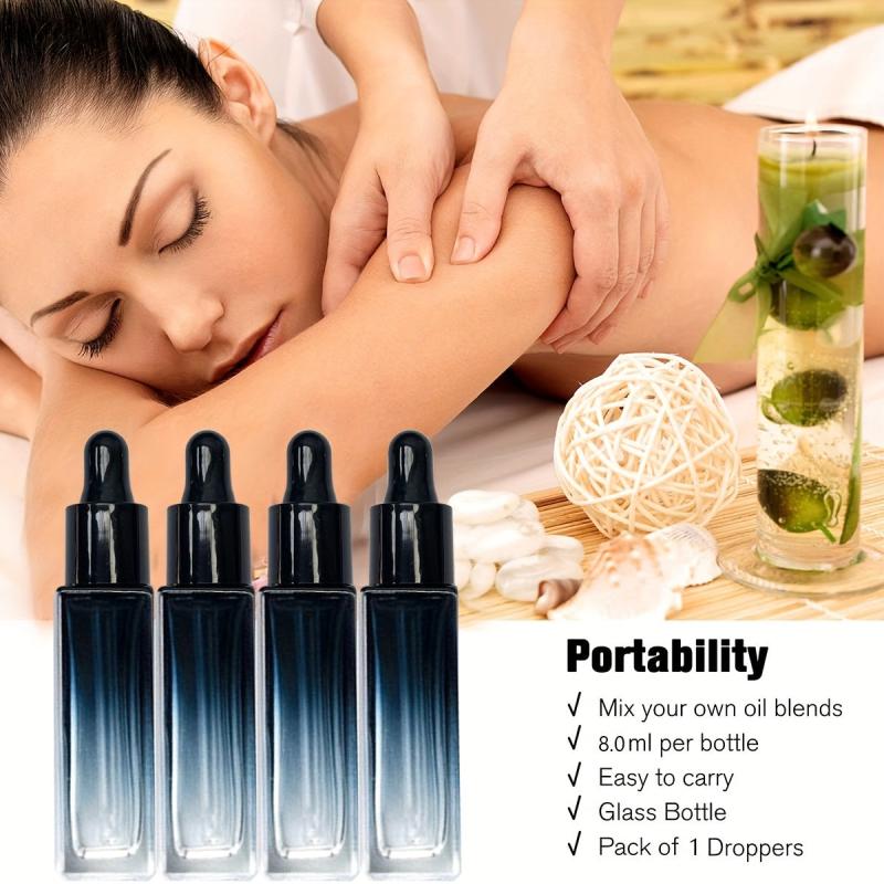 1pc Glass Dropper Bottle 0.27oz Square Dropper Perfume Bottle With Lid
