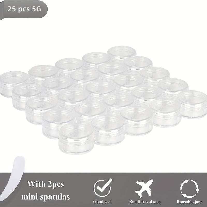 25Pcs 5g Clear Acrylic Jars with Lids - Cosmetic Cream