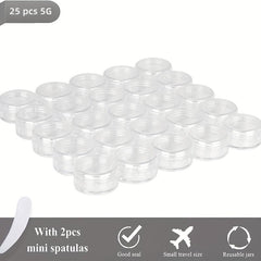 25Pcs 5g Clear Acrylic Jars with Lids - Cosmetic Cream