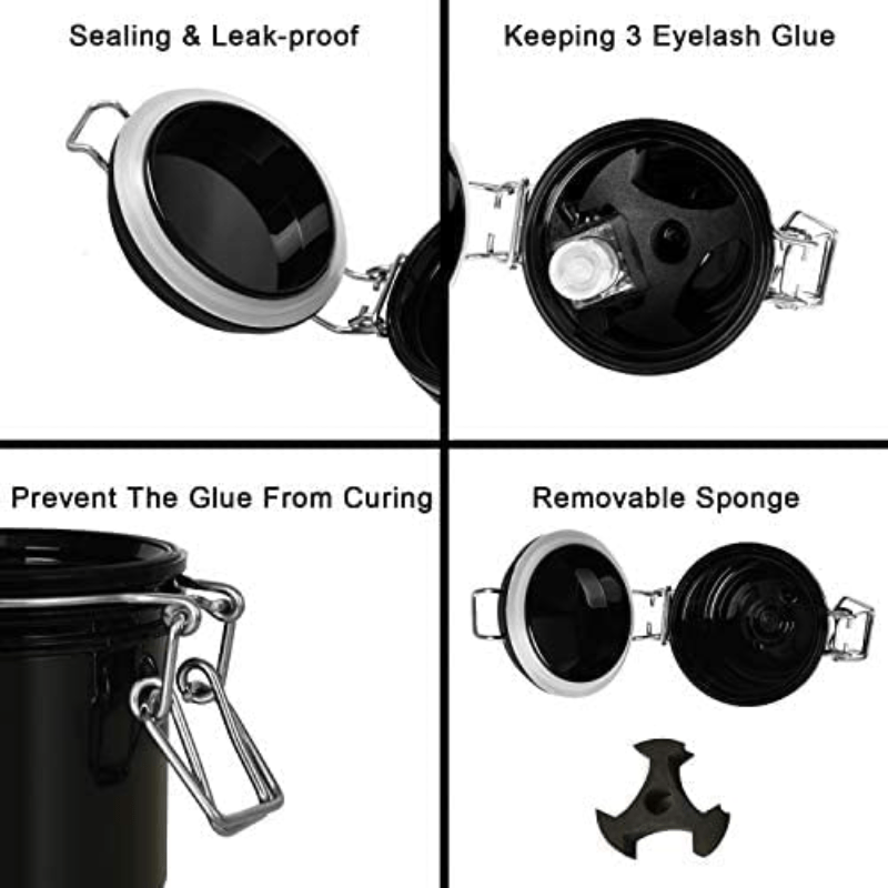 Activated Carbon Eyelash Glue Storage Tank Leak-proof Cosmetic Jar