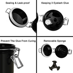 Activated Carbon Eyelash Glue Storage Tank Leak-proof Cosmetic Jar