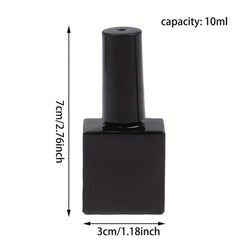 10ML Empty Gel Polish Bottles Square Glass Refillable Fingernail Polish Bottles