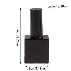 10ML Empty Gel Polish Bottles Square Glass Refillable Fingernail Polish Bottles