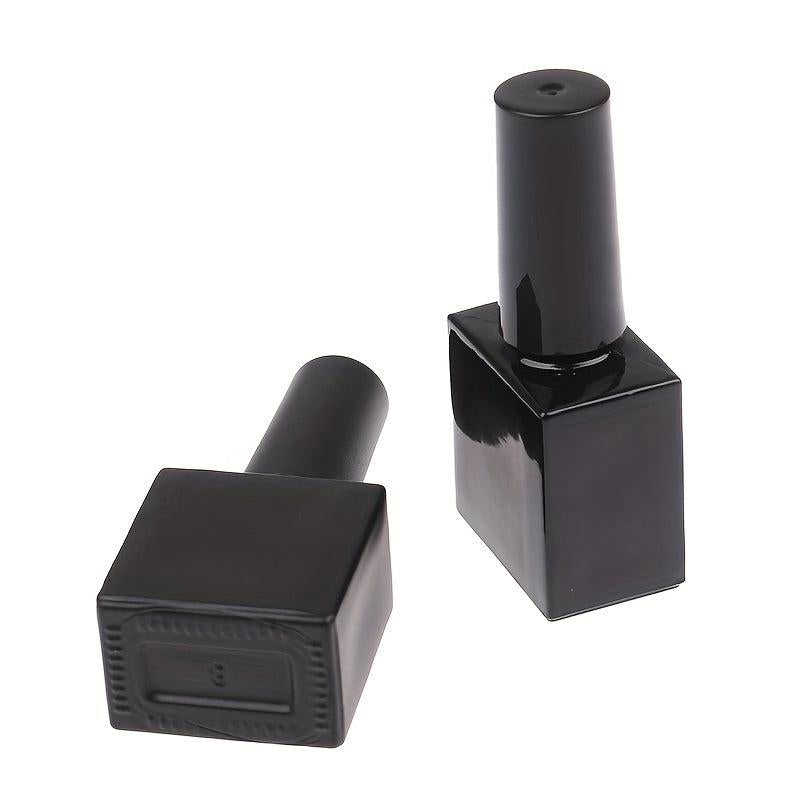 10ML Empty Gel Polish Bottles Square Glass Refillable Fingernail Polish Bottles