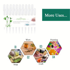 3ml Disposable Plastic Transfer Pipettes 15pc 20pc 100pc Calibrated Dropper