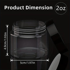 4 Clear Wide Mouth Plastic Jars With Lids For Travel Storage
