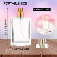 2PCS 30ml Clear Glass Refillable Perfume Bottles