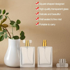 2PCS 30ml Clear Glass Refillable Perfume Bottles