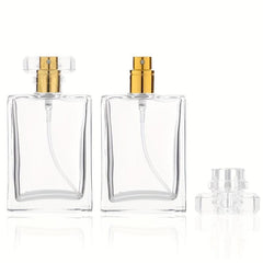 2PCS 30ml Clear Glass Refillable Perfume Bottles
