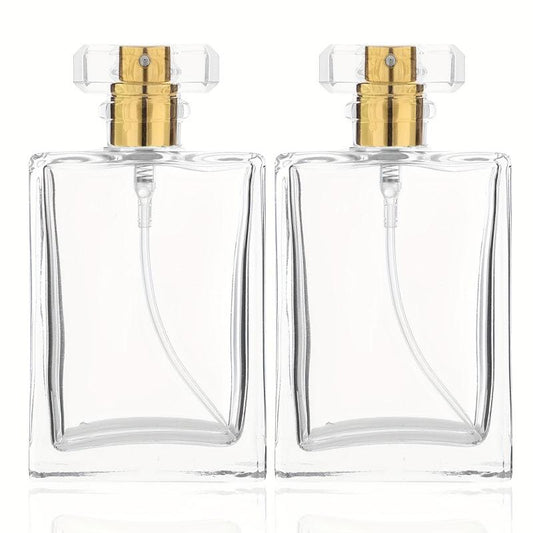 2PCS 30ml Clear Glass Refillable Perfume Bottles