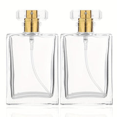 2PCS 30ml Clear Glass Refillable Perfume Bottles