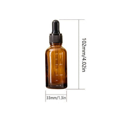 9pcs 30ml Amber Glass Dropper Bottle Graduated With Cap For Essential Oils