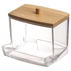 Wooden Swab Pads Holder with Q Tip Dispenser