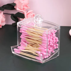 Wooden Swab Pads Holder with Q Tip Dispenser
