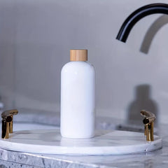 Bamboo Pump Dispenser for Shower Gel Lotion - Refillable Container