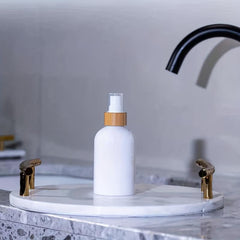 Bamboo Pump Dispenser for Shower Gel Lotion - Refillable Container