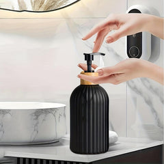 2pcs Bamboo Pump Soap Dispenser 17oz Set