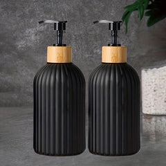 2pcs Bamboo Pump Soap Dispenser 17oz Set
