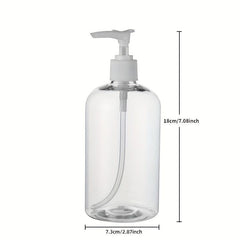 4pcs 16 Oz Shampoo Pump Bottles Clear Lotion Pump w/ Labels & Funnel