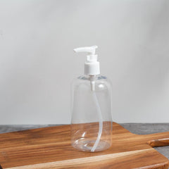 4pcs 16 Oz Shampoo Pump Bottles Clear Lotion Pump w/ Labels & Funnel