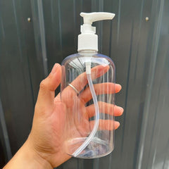 4pcs 16 Oz Shampoo Pump Bottles Clear Lotion Pump w/ Labels & Funnel