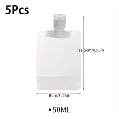 5pcs Travel Makeup Packing Bag 30 50 100 Ml