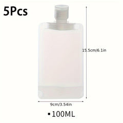 5pcs Travel Makeup Packing Bag 30 50 100 Ml