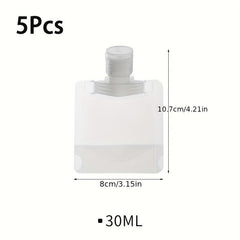5pcs Travel Makeup Packing Bag 30 50 100 Ml