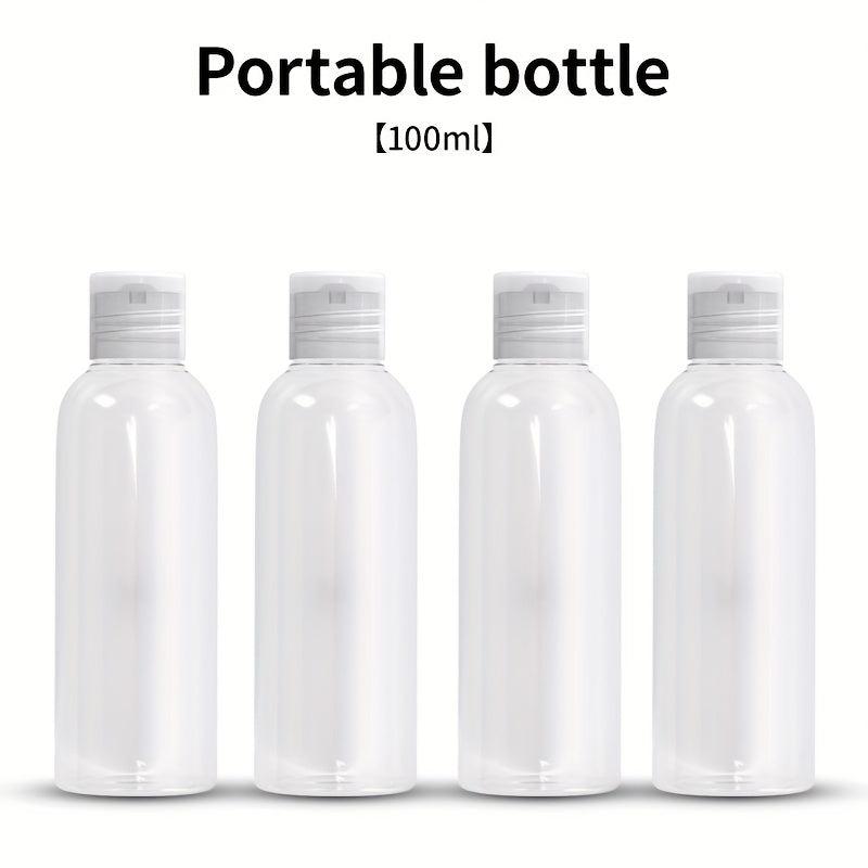 4pcs 100ml Portable Travel Size Plastic Bottles Refillable Flip Lid