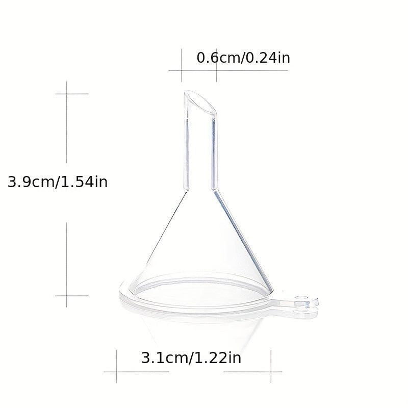 6pcs Clear Mini Funnels Perfume Essential Oils Lab Bottles Spices