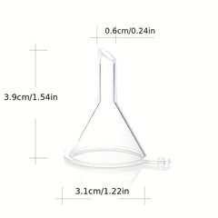 6pcs Clear Mini Funnels Perfume Essential Oils Lab Bottles Spices