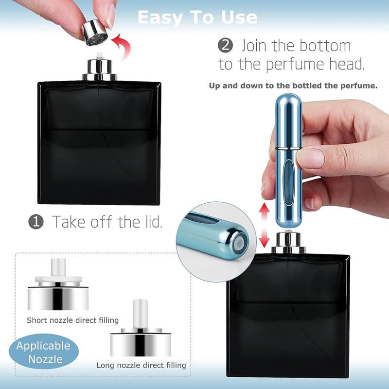 10pcs 5ml Mini Refillable Perfume Bottle Travel Spray Scent Pump Empty Container