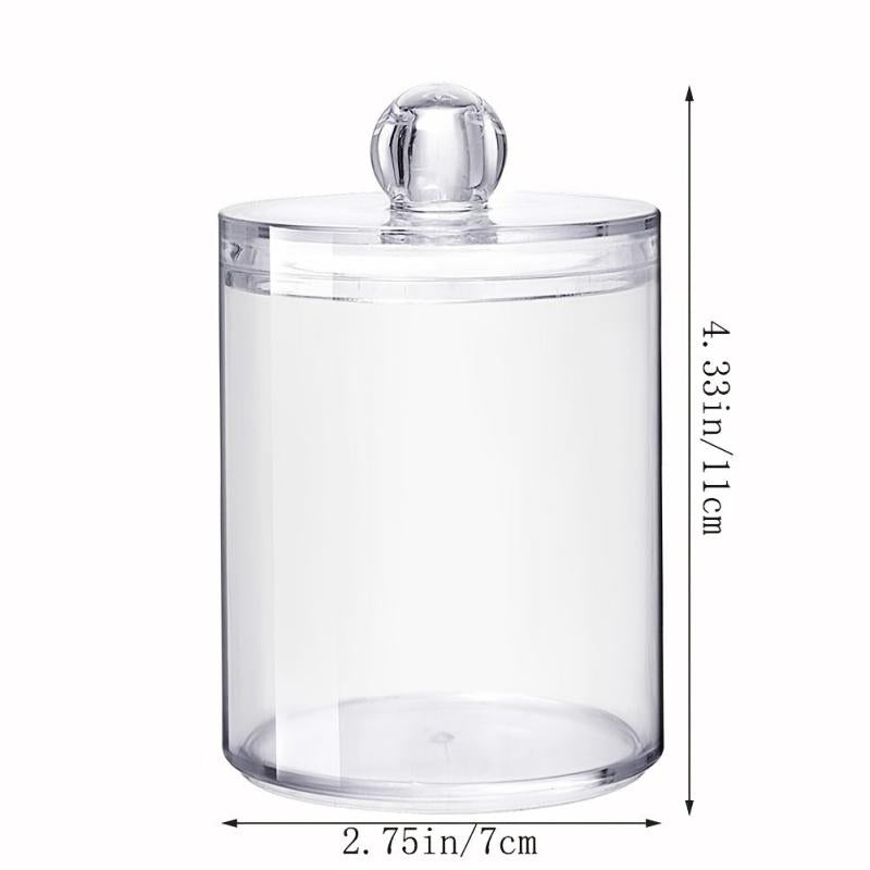 Clear Acrylic Cotton Swabs Dispenser Bathroom Storage Canister