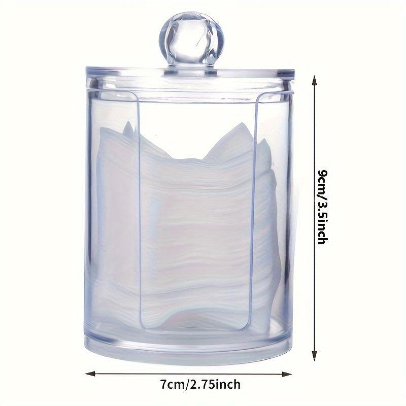 Clear Acrylic Cotton Swabs Dispenser Bathroom Storage Canister