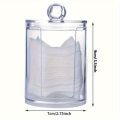 Clear Acrylic Cotton Swabs Dispenser Bathroom Storage Canister