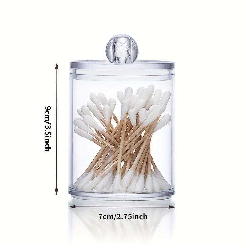Clear Acrylic Cotton Swabs Dispenser Bathroom Storage Canister