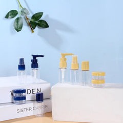 7pcs Travel Bottles Set Empty Lotion Shampoo Mini Face Cream Pot Transparent
