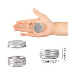 32pcs 0.5oz Aluminum Tin Jars with Screw Lid & Labels