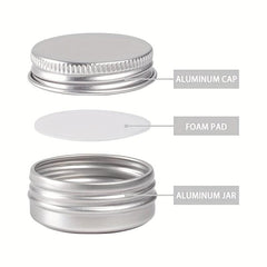 32pcs 0.5oz Aluminum Tin Jars with Screw Lid & Labels