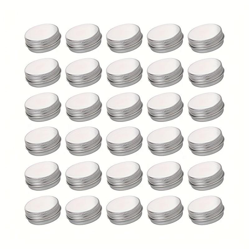 32pcs 0.5oz Aluminum Tin Jars with Screw Lid & Labels